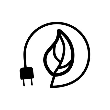 Green eco power plug icon. green energy. Save environment concept. Vector on isolated background. EPS 10.のイラスト素材