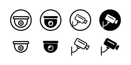 security camera icon set. CCTV camera. video surveillance. Vector on isolated background. EPS 10.