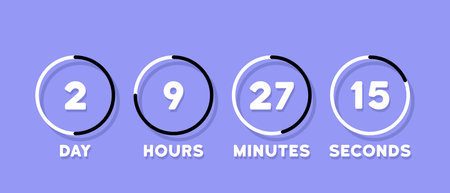 Count down icon. Days, hours, minutes and seconds left. Vector on isolated background. EPS 10.