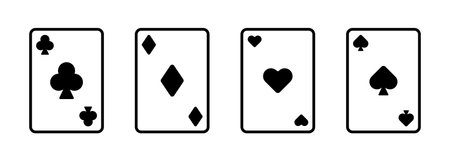 Playing card icon set. Poker and casino game cards. Vector on isolated background. EPS 10.