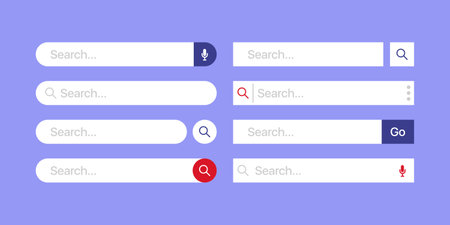 Search bar icon set. web browser. internet site. Vector on isolated background. EPS 10.のイラスト素材