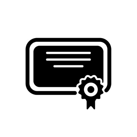 certificate icon. Diploma or qualification document. Achievement, award, grant. Vector isolated white background. EPS 10.のイラスト素材