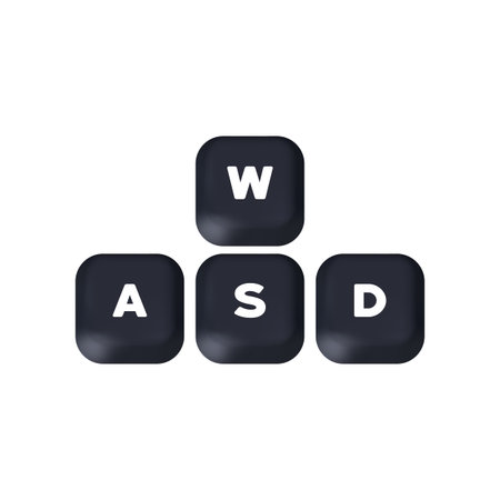 computer keyboard icon. WASD kays. Game control keyboard buttons. Gaming and cybersport symbol. Vector isolated white background. EPS 10.のイラスト素材