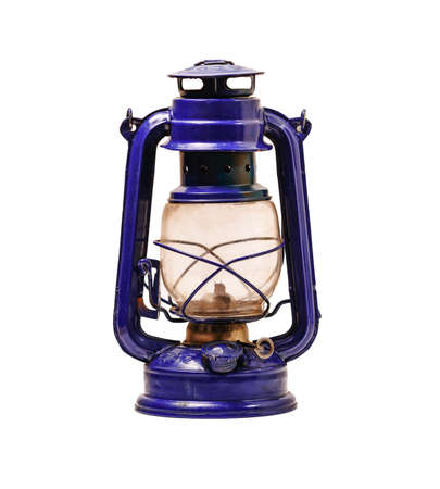 Old kerosene lamp on a white backgroundの写真素材