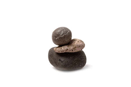 Sea stones on a white backgroundの写真素材