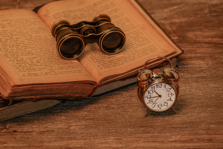 clock on a wooden background