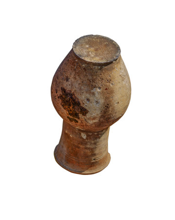 old clay pot on whiteの写真素材