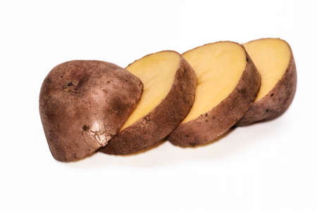 potatoes on a white backgroundの写真素材