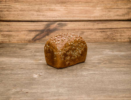 Bread on a wooden backgroundの写真素材