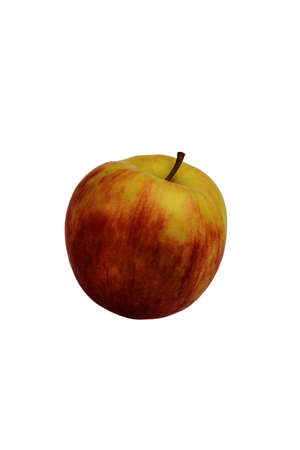 Juicy red apple on a white background close-up. There is a way.の写真素材