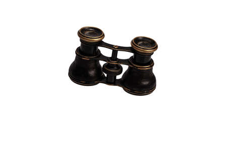 Vintage binoculars on a white background close-up. There is a way. \の写真素材