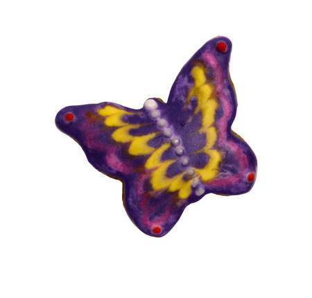 butterfly isolated on white background, ginger cookiesの写真素材