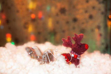 Christmas decorations postcardの写真素材
