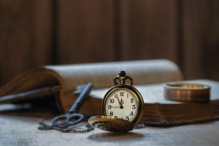 old book and pocket watch