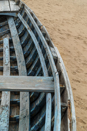 old boat on the oceanの写真素材