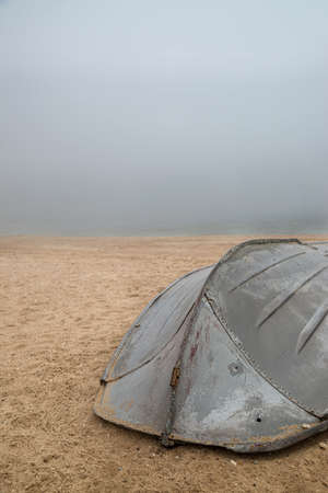 old boat on the oceanの写真素材