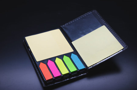 black notebook on a black background