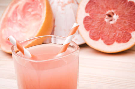 freshly squeezed juice of grapefruit / freshly squeezed juice of grapefruit top viewの写真素材