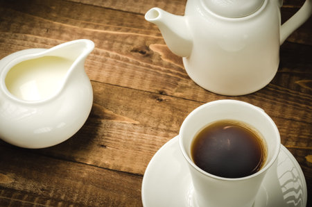 Elements of kitchen white ware for coffeeの写真素材