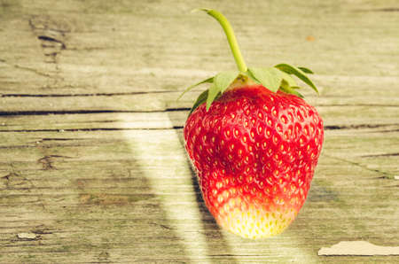 fresh berry of strawberry/fresh berry of strawberry on wooden backgtound. Top viewの写真素材