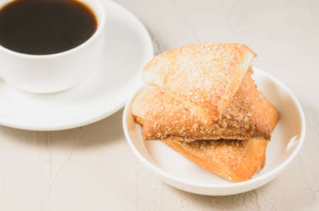 coffee cup and homemade cookies/Breakfast whith coffee cup and homemade cookies on a concrete background. Close upの写真素材