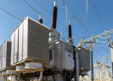 High voltage substation. power transformer. electrical distribution substanceの写真素材