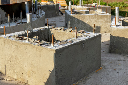 Production of a concrete structure using a removable formwork.の写真素材