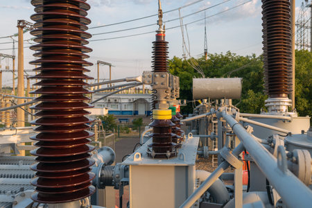 Transformer inputs of high and low voltage with electrical insulation and electrical equipment at a...