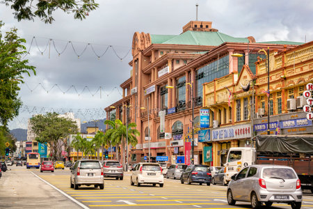 Kuantan, Malaysia - January, 6, 2019. Old colonial style building Former Palace of Justice stands on Mahkota Square in the city centerのeditorial素材