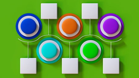 Abstract infographic options template. Business concept. Workflow layout, banner element, web design. Place for text and logo. 3D renderingの写真素材