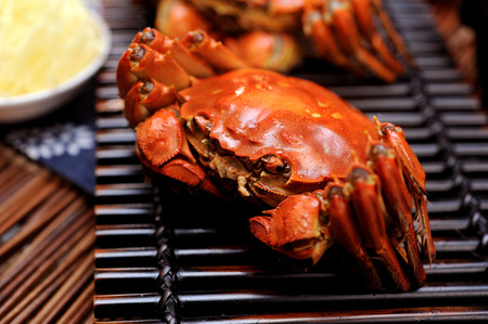 Roasted mixed seafood set contais lobster, calms, fish, blue clabs and big prawnsの写真素材