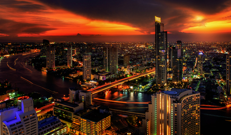 Bangkok at late eveningの写真素材