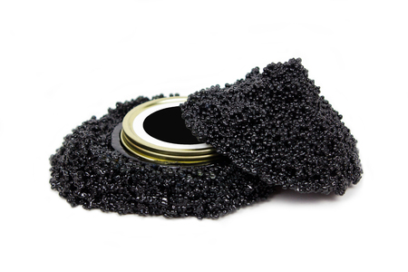 Black caviar isolated on white backgroundの写真素材