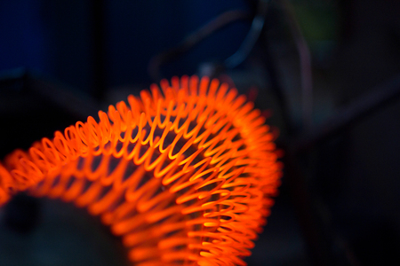 The nichromic filament spiral on a heater. Glower close upの写真素材