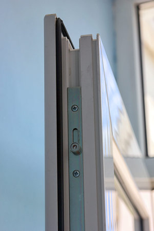 steel mechanism of white plastic window sash of plastic profile