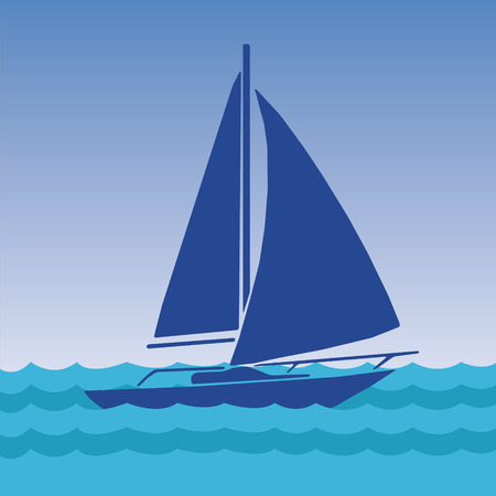Sailing boat in the seaのイラスト素材