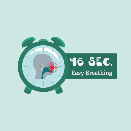 Medicine for cold, an alarm clock, a timer that shows how quickly breath freshensのイラスト素材