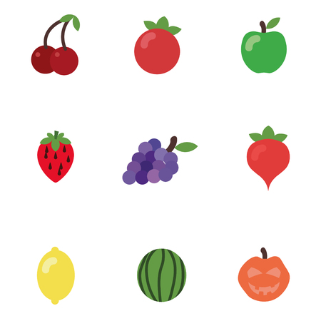 Cartoon fruits in vectorのイラスト素材