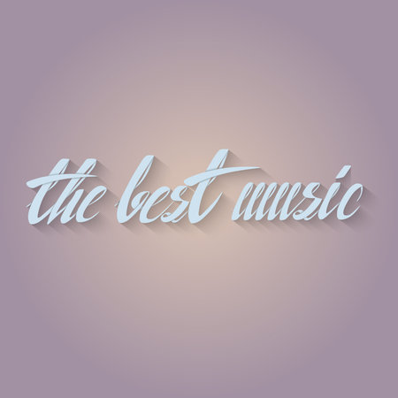 Hand drawn quote: the best music in vector.のイラスト素材