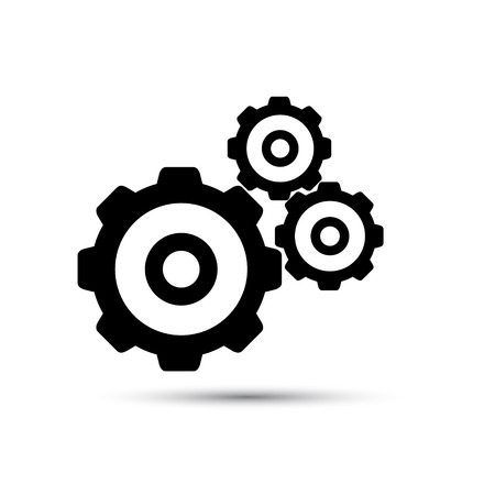 Black gearwheel mechanism in vector.のイラスト素材