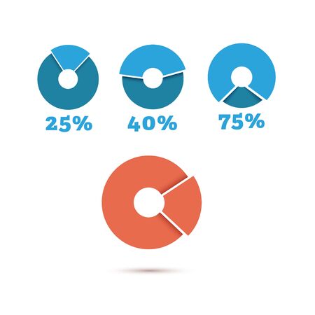 Set of blue circle diagram, business chart elements. Circle cart infographic designのイラスト素材