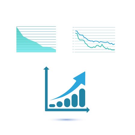 Set of three growth charts.のイラスト素材