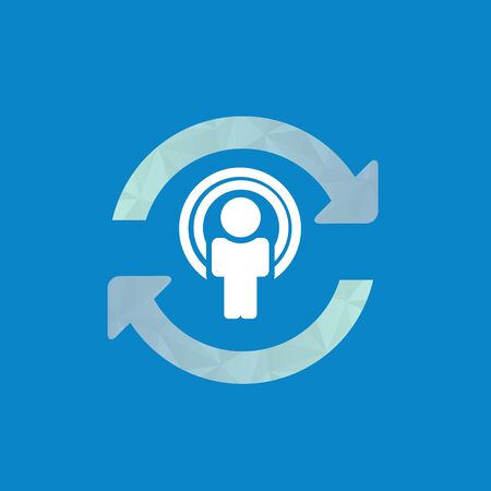 Synchronize user icon, update icon with man in the center.のイラスト素材