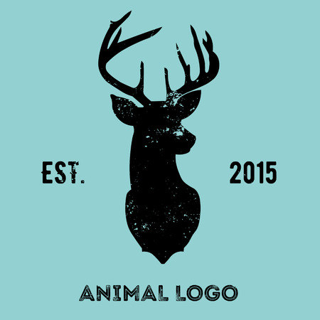 Hipster logotype with head of deerのイラスト素材