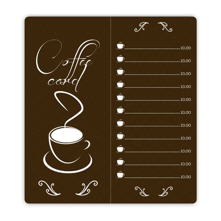 Coffee card with coffee cup on brown background.のイラスト素材