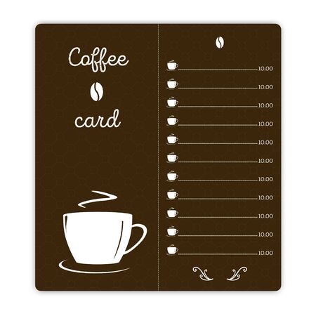 Coffee card with coffee cup on brown background.のイラスト素材