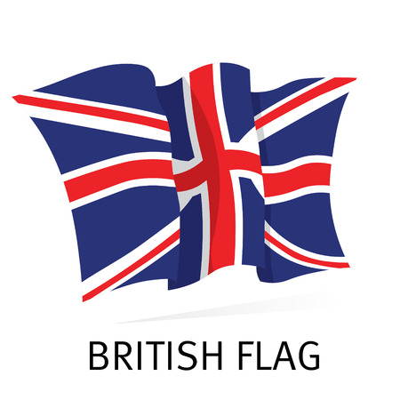 British Canvas Waving Flag in vectorのイラスト素材