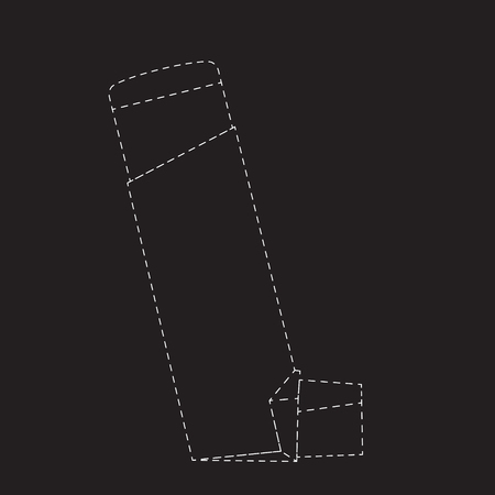 Inhaler for asthma and other respiratory diseases in dotted lineのイラスト素材