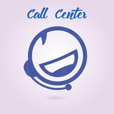 Polygonal icon for call center or hotline, support symbol in vector.のイラスト素材