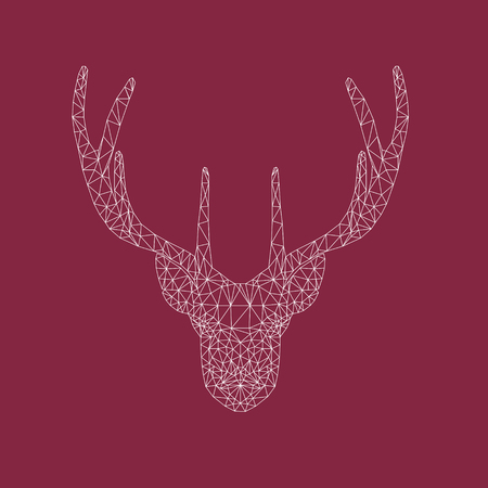 Polygonal head of deer, tattoo or geometric print.のイラスト素材
